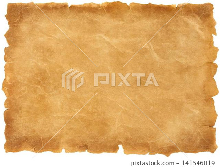 Old parchment paper with torn edges and aged texture 141546019