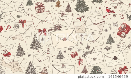 Christmas pattern featuring letters to santa claus Christmas pattern featuring letters to santa claus 141546459
