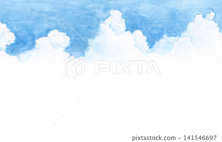 Summer cumulonimbus clouds, background, watercolor illustration Summer cumulonimbus clouds, background, watercolor illustration 141546697