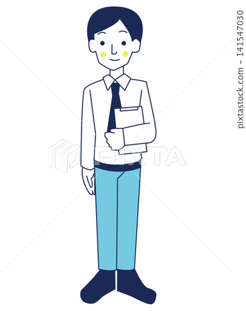 A working man heading to a meeting with a binder in hand. A working man heading to a meeting with a binder in hand. 141547030