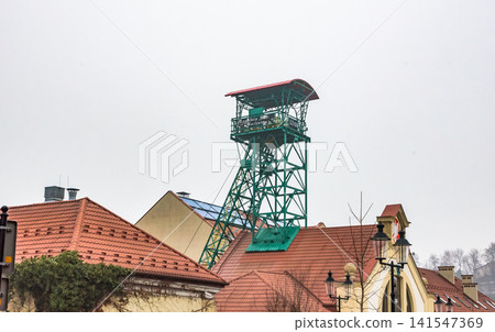 World Heritage Site: The beautiful green steel frame of the Stris Shaft at the Bochnia Salt Mine, Poland, Lesser Poland World Heritage Site: The beautiful green steel frame of the Stris Shaft at the Bochnia Salt Mine, Poland, Lesser Poland 141547369