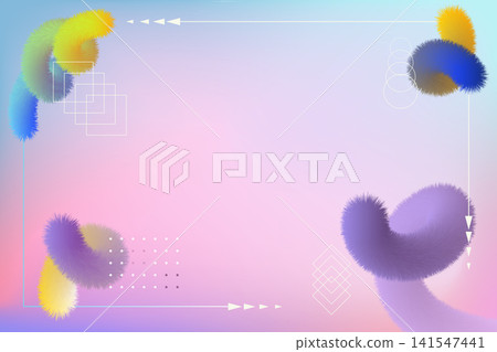 Colorful abstract design features soft, fluffy shapes in vibrant hues, creating playful and modern aesthetic Colorful abstract design features soft, fluffy shapes in vibrant hues, creating playful and modern aesthetic 141547441