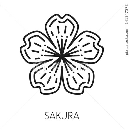 Japan sakura bloom, oriental travel line icon or symbol. Japanese culture travel symbol, Asia vacation tour vector sign. Japan holiday journey icon with sakura cherry tree blossom flower Japan sakura bloom, oriental travel line icon or symbol. Japanese culture travel symbol, Asia vacation tour vector sign. Japan holiday journey icon with sakura cherry tree blossom flower 141547578