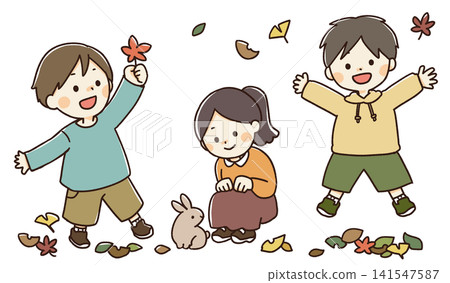 Autumn Children Illustrations Autumn Children Illustrations 141547587