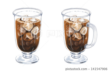 玻璃杯冰咖啡套裝(水彩畫) 玻璃杯冰咖啡套裝(水彩畫) 141547906