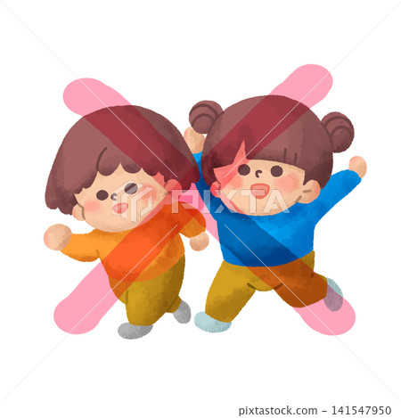 Do not run (child safety illustration) watercolor style Do not run (child safety illustration) watercolor style 141547950