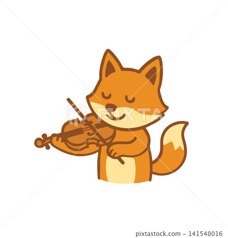 cute fox playing the violin 141548016