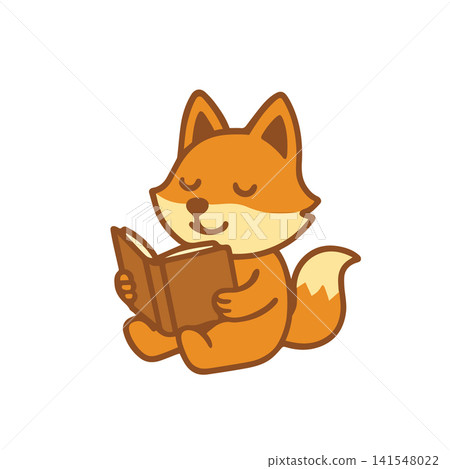 cute fox reading a book cute fox reading a book 141548022