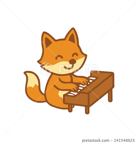 cute fox playing piano cute fox playing piano 141548023