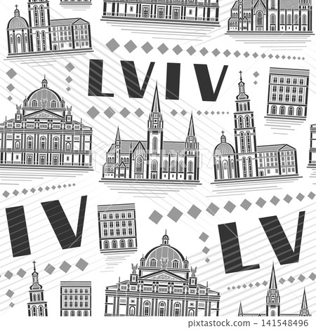 Vector Lviv Seamless Pattern 141548496