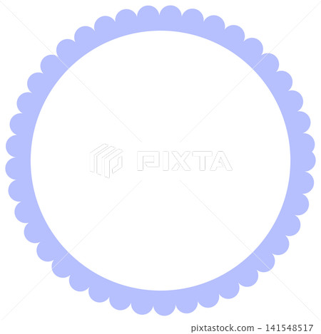 A light blue, flower-shaped round frame A light blue, flower-shaped round frame 141548517