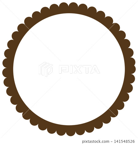 Brown flower-shaped round frame Brown flower-shaped round frame 141548526
