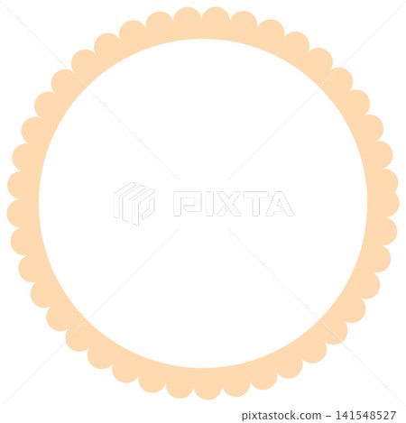 A round, light orange flower-shaped frame A round, light orange flower-shaped frame 141548527