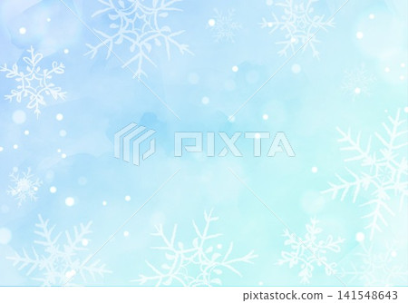 水彩雪景圖案背景 141548643
