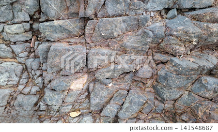 Cracked Dark Coastal Rock Formation Wall Texture Cracked Dark Coastal Rock Formation Wall Texture 141548687