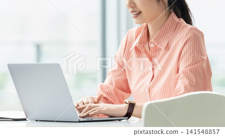 使用電腦的女人/女商人 使用電腦的女人/女商人 141548857