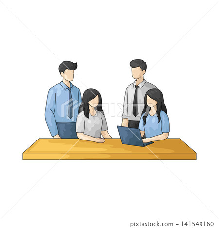 Illustration of Meeting Group Illustration of Meeting Group 141549160