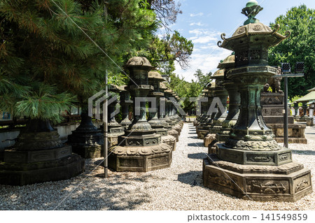 The Spectacular Copper lanterns of Tosho-gu in Ueno Park, Taito, Tokyo, Japan. This shrine enshrines Tokugawa Ieyasu, the first shogun of the Edo shogunate. 141549859