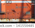 Blue train cars destined for disposal, which were being held at Akita Port. 141550485