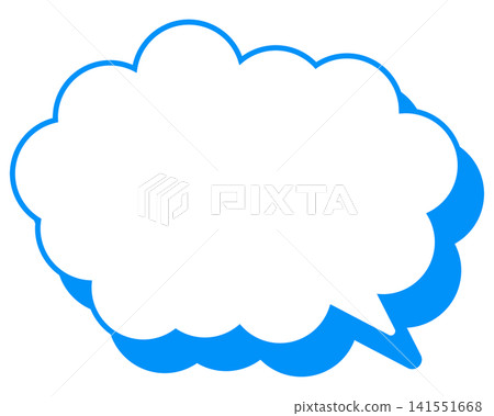 Simple colored line speech bubble with rounded cloud shape Simple colored line speech bubble with rounded cloud shape 141551668