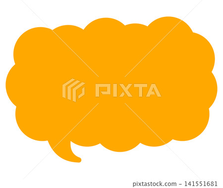 Simple color speech bubble, elongated cloud shape Simple color speech bubble, elongated cloud shape 141551681