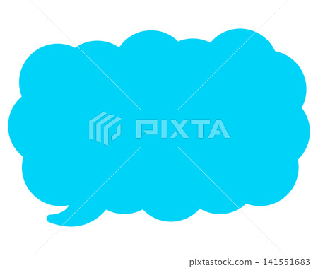 Simple color speech bubble, elongated cloud shape Simple color speech bubble, elongated cloud shape 141551683