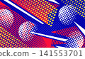 Abstract Sport Background With Halftone Patterns And Dynamic Geometric Shapes. Dynamic Background For Banner and Poster Design for Sport or Game Events 141553701