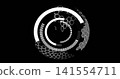 Displaying futuristic HUD interface rotating on black void, showing concentric rings and hex tiles 141554711