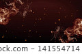 Swirling abstract particle formations drifting across maroon-black gradient, copper-gold sparks 141554714