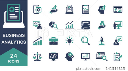 Business analytics icon set Business analytics icon set 141554815