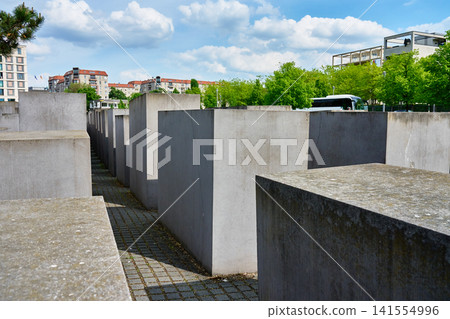 Path Between Concrete Stelae at Berlin Holocaust Memorial Path Between Concrete Stelae at Berlin Holocaust Memorial 141554996