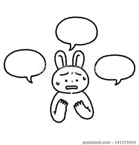 一隻說話有困難的兔子（線條描圖） 141555059