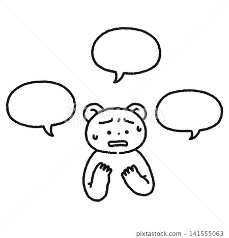 A bear with difficulty speaking (line drawing) A bear with difficulty speaking (line drawing) 141555063
