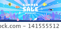 Underwater sale banner featuring tropical fish and coral 141555512