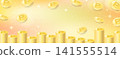 Gold background for point coins with copy space 141555514