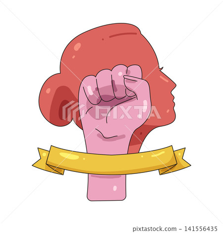 Illustration of women right with ribbon Illustration of women right with ribbon 141556435