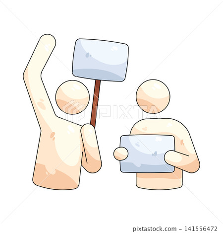 Illustration of protester Illustration of protester 141556472