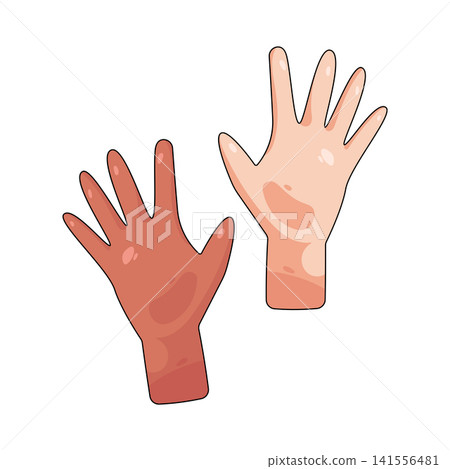 Illustration of raised hands Illustration of raised hands 141556481