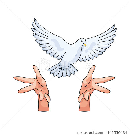 Illustration of dove of peace Illustration of dove of peace 141556484