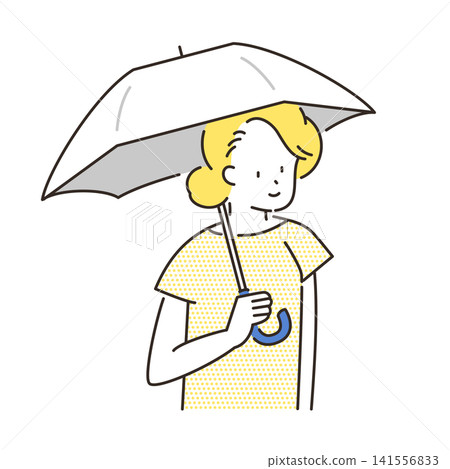 Illustration of a senior woman holding a parasol. Illustration of a senior woman holding a parasol. 141556833