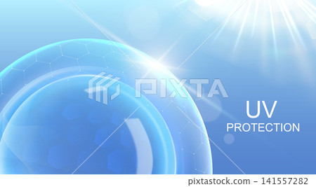 Uv shield protection banner, glass dome barrier 141557282