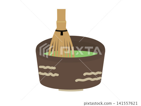 Simple tea ceremony utensils: a bamboo whisk and a matcha bowl, the act of whisking the matcha, and the bowl containing the matcha. Simple tea ceremony utensils: a bamboo whisk and a matcha bowl, the act of whisking the matcha, and the bowl containing the matcha. 141557621