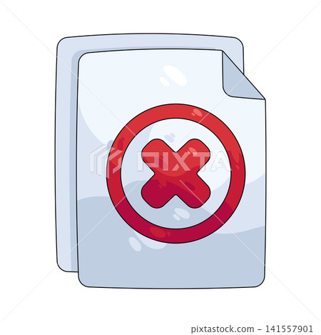 Illustration of document with x mark Illustration of document with x mark 141557901