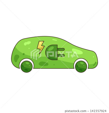 Illustration of green electric car Illustration of green electric car 141557924