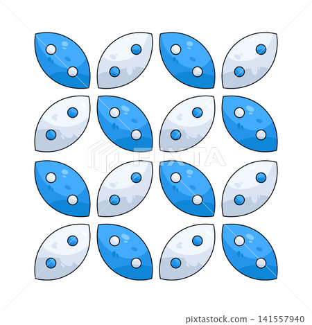 Illustration of blue and white batik pattern Illustration of blue and white batik pattern 141557940