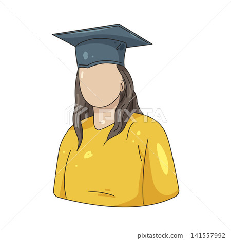 Illustration of women wearing graduation cap Illustration of women wearing graduation cap 141557992