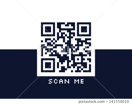 Digital QR code label for mobile payment technology Digital QR code label for mobile payment technology 141558010