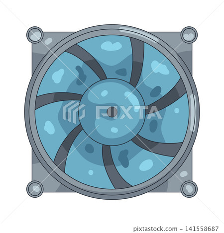 Illustration of computer cooling fan 141558687