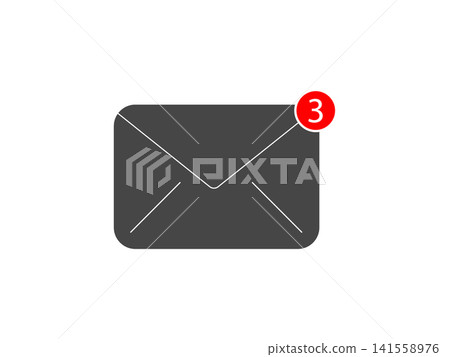 Notification icon representing new email and message alerts ideal for inbox communication systems mobile applications websites and digital correspondence interfaces Notification icon representing new email and message alerts ideal for inbox communication systems mobile applications websites and digital correspondence interfaces 141558976