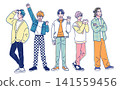 Stylish and cool male idol group 141559456